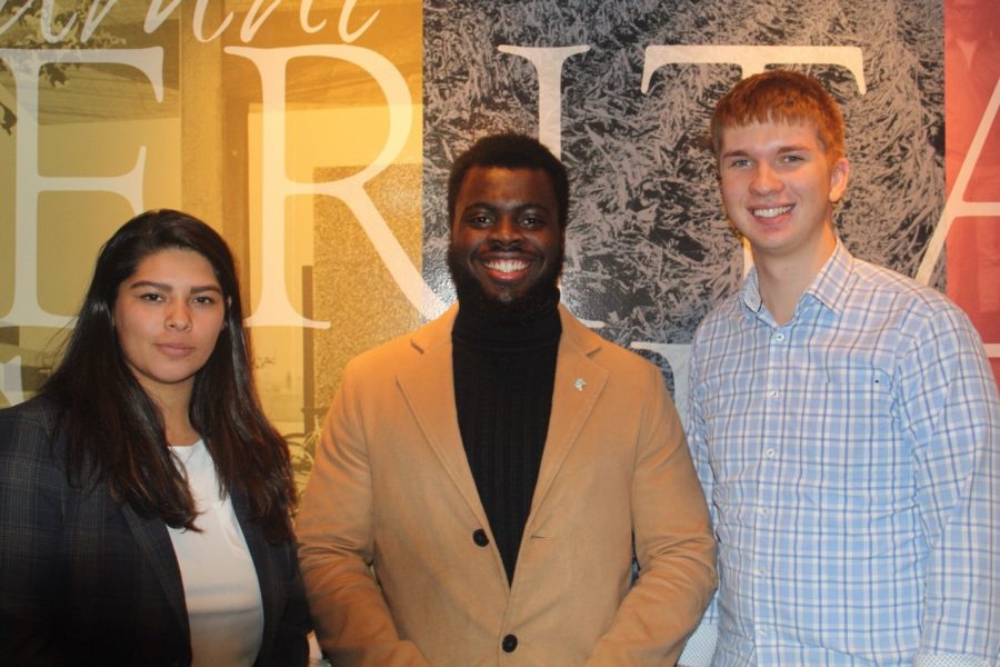 Diversity and Inclusion team members, left to right, Faviola Cid, Victor Buwa and Cory Becker plan “Engage 50” 

Photo courtesy of Victor Buwa